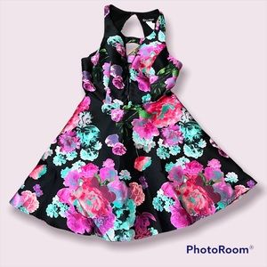 Floral semi formal mini dress!